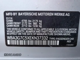 2014 BMW 3 Series 328i xDrive with VIN WBA3G7C5XEKN37332, listed as a Copart auction lot 83823084 with Not Provided miles and Clean Title. Bid and sale history available at carsss.com. Image 12.