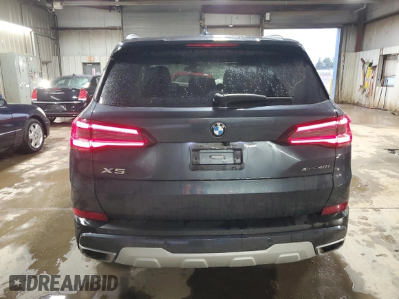 2021 BMW X5 xDrive40i with VIN 5UXCR6C00M9G00599, listed as a Copart auction lot 51536795 with 55,422 mi miles and Salvage title. Bid and sale history available at DreamBid. Image 6.