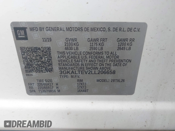 2020 GMC Terrain SLE с VIN 3GKALTEV2LL206658, выставлен на аукционе IAAI как лот 42425505 с пробегом 149 754 миль миль и . История ставок и продаж доступна на DreamBid. Изображение 9.
