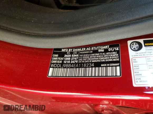 2014 Mercedes-Benz CLS-Class CLS 550 with VIN WDDLJ9BB4EA118234, listed as a Copart auction lot 46374625 with 70,913 mi miles and Salvage Title. Bid and sale history available at carsss.com. Image 12.