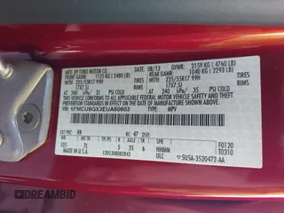 2014 Ford Escape SE с VIN 1FMCU9GX3EUA60603, выставлен на аукционе IAAI как лот 42706030 с пробегом 37 927 миль миль и . История ставок и продаж доступна на DreamBid. Изображение 9.