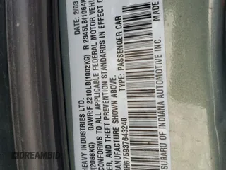 2003 Subaru Legacy Outback z VIN 4S3BH675937643240, wystawiony jako Copart lot #55864245 z przebiegiem 148 660 mil mil oraz Szkoda całkowita • Salvage title. Historia ofert i sprzedaży dostępna na DreamBid. Obrazek 12.