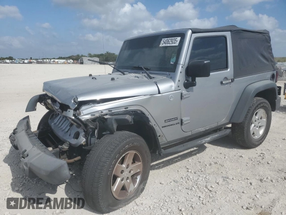 2015 Jeep Wrangler Sport with VIN 1C4AJWAG1FL745444, listed as a Copart auction lot 54062935 with 175,998 mi miles and Salvage Title. Bid and sale history available at carsss.com. Image 1.