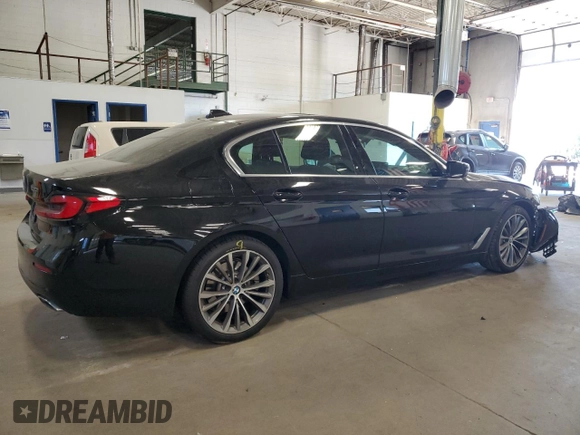 2021 BMW 5 Series 530i xDrive with VIN WBA13BJ01MCF15454, listed as a Copart auction lot 56922345 with 115,667 mi miles and Salvage title. Bid and sale history available at DreamBid. Image 3.