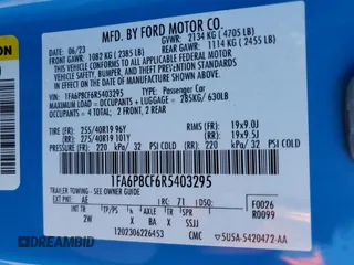 2024 Ford Mustang GT with VIN 1FA6P8CF6R5403295, listed as a Copart auction lot 46750145 with 12,161 mi miles and Salvage title. Bid and sale history available at DreamBid. Image 15.