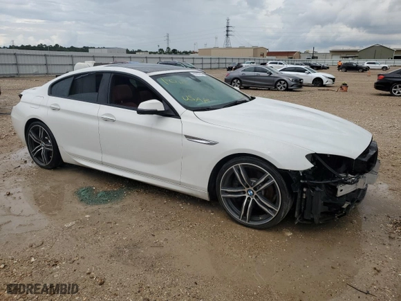 2018 BMW 6 Series 640i with VIN WBA6D0C52JG852877, listed as a Copart auction lot 63553794 with 0 mi miles and Salvage Title. Bid and sale history available at carsss.com. Image 4.