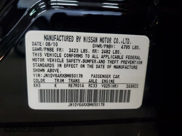 2011 Infiniti G25 x с VIN JN1DV6ARXBM650178, выставлен на аукционе Copart как лот 60138465 с пробегом 237 303 миль миль и Списание • Salvage title. История ставок и продаж доступна на DreamBid. Изображение 12.