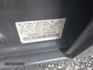 2003 Honda Accord EX z VIN 1HGCM66573A050448, wystawiony jako IAAI lot #42024068 z przebiegiem 207 684 mil mil oraz . Historia ofert i sprzedaży dostępna na DreamBid. Obrazek 9.