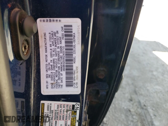 2005 Toyota Corolla CE with VIN 1NXBR32E95Z405715, listed as a Copart auction lot 55027265 with 196,804 mi miles and Salvage Title. Bid and sale history available at DreamBid. Image 12.