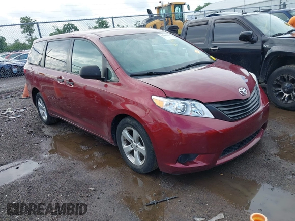 2016 Toyota Sienna L with VIN 5TDZK3DC7GS752874, listed as a IAAI auction lot 42509340 with 100,051 mi miles and . Bid and sale history available at DreamBid. Image 1.