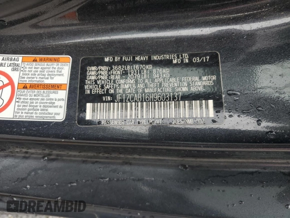 2017 Subaru BRZ Premium z VIN JF1ZCAB16H9603137, wystawiony jako Copart lot #79832194 z przebiegiem 40 952 mil mil oraz Szkoda całkowita • Salvage title. Historia ofert i sprzedaży dostępna na DreamBid. Obrazek 14.