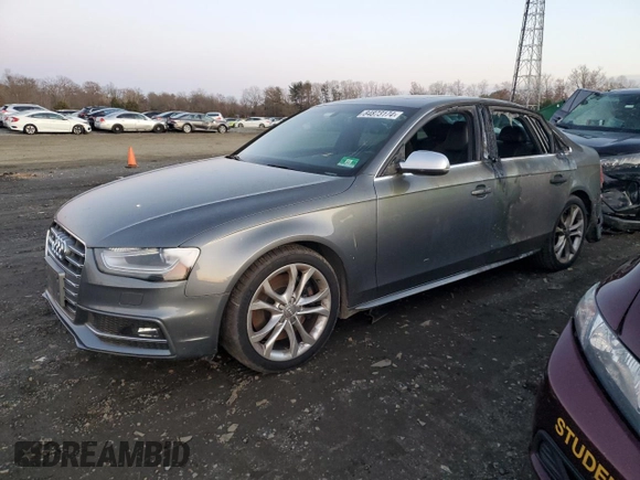 2014 Audi S4 Premium Plus with VIN WAUDGAFL2EA048960, listed as a Copart auction lot 84873174 with 98,407 mi miles and Salvage Title. Bid and sale history available at carsss.com. Image 1.