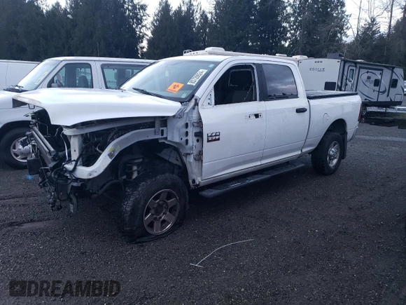2012 Ram 2500 SLT z VIN 3C6TD5DT4CG231574, wystawiony jako Copart lot #85726024 z przebiegiem 123 182 mil mil oraz Szkoda całkowita • Salvage title. Historia ofert i sprzedaży dostępna na DreamBid. Obrazek 1.