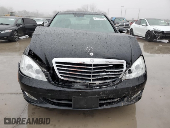 2007 Mercedes-Benz S 550 with VIN WDDNG71X37A082239, listed as a Copart auction lot 43157965 with 51,302 mi miles and Salvage Title. Bid and sale history available at DreamBid. Image 5.
