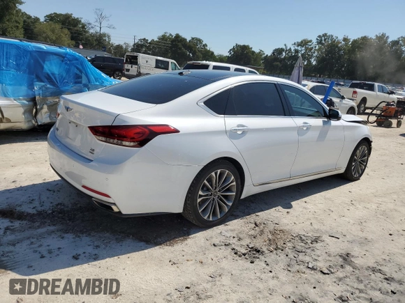 2017 Genesis G80 3.8L with VIN KMHGN4JE9HU175610, listed as a Copart auction lot 75983844 with 68,181 mi miles and Salvage Title. Bid and sale history available at DreamBid. Image 3.