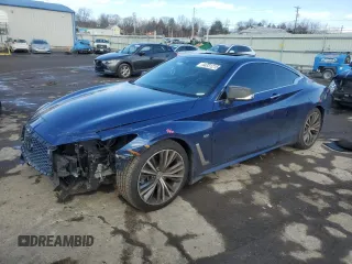 2019 Infiniti Q60 3.0t LUXE with VIN JN1EV7EK3KM231211, listed as a Copart auction lot 44331215 with 34,779 mi miles and Salvage Title. Bid and sale history available at carsss.com. Image 1.