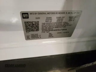 2024 Chevrolet Blazer LT with VIN 3GNKBHR40RS173554, listed as a Copart auction lot 88781585 with 34,117 mi miles and Salvage title. Bid and sale history available at DreamBid. Image 15.
