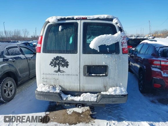 2018 Chevrolet Express Cargo Van with VIN 1GCWGAFG1J1195263, listed as a IAAI auction lot 41287882 with 71,475 mi miles. Bid and sale history available at carsss.com. Image 16.