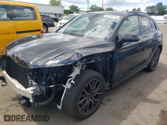 2022 Audi SQ5 Prestige with VIN WA1C4AFY1N2030814, listed as a Copart auction lot 60166714 with 35,197 mi miles and Salvage Title. Bid and sale history available at carsss.com. Image 1.