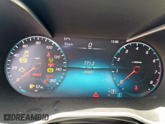 2021 Mercedes-Benz C 300 with VIN W1KWF8EB5MR643470, listed as a Copart auction lot 62184825 with 45,051 mi miles and Salvage title. Bid and sale history available at DreamBid. Image 9.