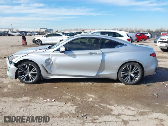 2018 Infiniti Q60 Luxe with VIN JN1CV7EK0JM200522, listed as a IAAI auction lot 41308958 with 28,015 mi miles and . Bid and sale history available at carsss.com. Image 14.