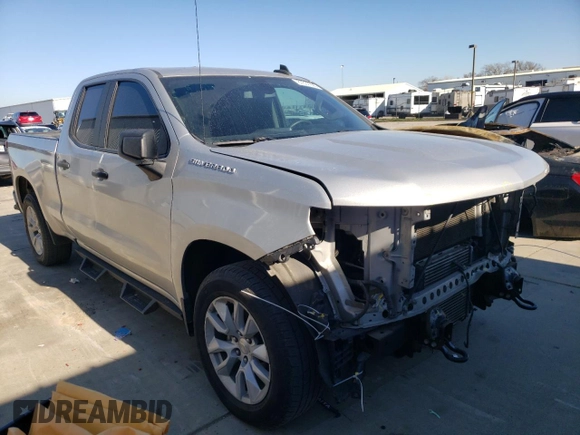 2021 Chevrolet Silverado 1500 Custom with VIN 1GCRWBEK0MZ188967, listed as a Copart auction lot 87637995 with 104,744 mi miles and Salvage Title. Bid and sale history available at DreamBid. Image 4.