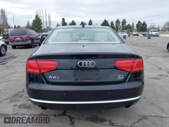 2012 Audi A8 L with VIN WAURVAFD7CN005452, listed as a IAAI auction lot 41529084 with 80,738 mi miles. Bid and sale history available at carsss.com. Image 16.