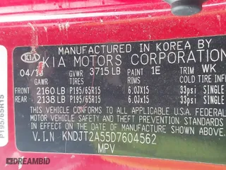 2013 Kia Soul with VIN KNDJT2A55D7604562, listed as a IAAI auction lot 41999978 with 132,641 mi miles. Bid and sale history available at carsss.com. Image 9.