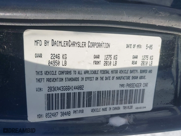 2006 Dodge Charger with VIN 2B3KA43G66H144082, listed as a IAAI auction lot 41221491 with 181,797 mi miles. Bid and sale history available at carsss.com. Image 9.