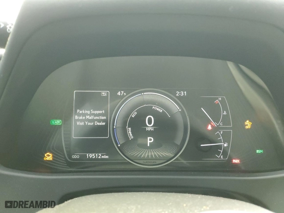 2020 Lexus UX with VIN JTHP9JBH7L2022405, listed as a Copart auction lot 47317955 with 19,512 mi miles and Salvage Title. Bid and sale history available at carsss.com. Image 9.