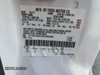 2014 Ford F-250 XL with VIN 1FTBF2B6XEEA82088, listed as a Copart auction lot 54400545 with Not provided miles and Clean title. Bid and sale history available at DreamBid. Image 12.