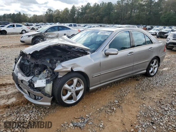 2005 Mercedes-Benz C 230 Kompressor with VIN WDBRF40J95F705498, listed as a Copart auction lot 50466115 with 161,488 mi miles and Salvage title. Bid and sale history available at DreamBid. Image 1.