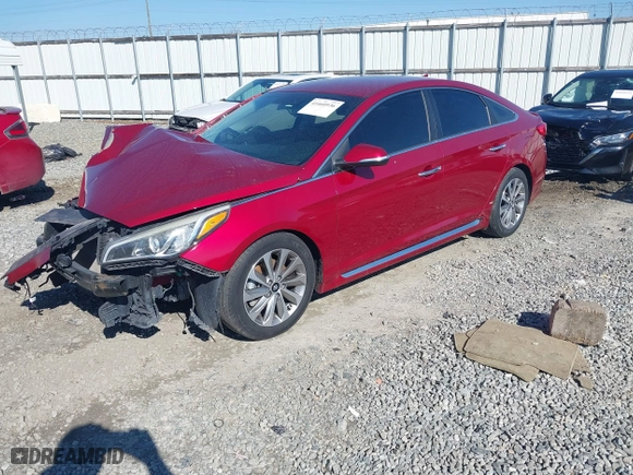 2015 Hyundai Sonata 2.4L Sport with VIN 5NPE34AF9FH070552, listed as a IAAI auction lot 41660936 with 135,957 mi miles. Bid and sale history available at carsss.com. Image 17.