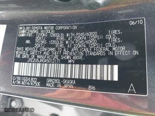 2010 Toyota 4Runner SR5 with VIN JTEZU5JR0A5012171, listed as a IAAI auction lot 41289747 with 151,537 mi miles. Bid and sale history available at carsss.com. Image 9.