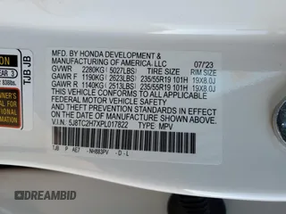 2023 Acura RDX w/Advance Package with VIN 5J8TC2H7XPL017822, listed as a Copart auction lot 41571114 with 2,274 mi miles. Bid and sale history available at carsss.com. Image 13.