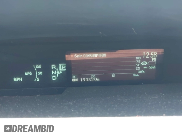 2012 Toyota Prius One with VIN JTDKN3DU8C0333155, listed as a IAAI auction lot 42062427 with 190,320 mi miles. Bid and sale history available at carsss.com. Image 7.
