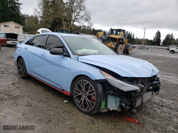 2023 Hyundai Elantra N with VIN KMHLW4AK9PU011984, listed as a Copart auction lot 45606735 with 29,922 mi miles and Salvage Title. Bid and sale history available at carsss.com. Image 4.