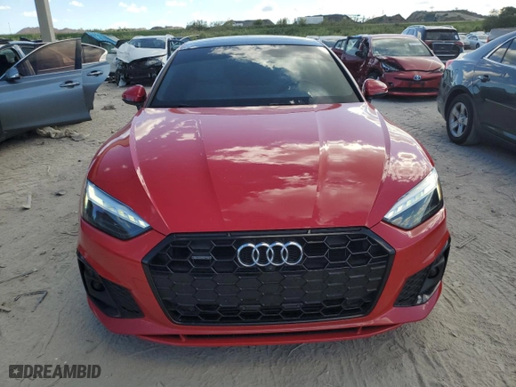 2021 Audi A5 Sportback S line Premium Plus with VIN WAUFACF55MA027073, listed as a Copart auction lot 82849944 with NaN miles and Salvage Title. Bid and sale history available at carsss.com. Image 5.