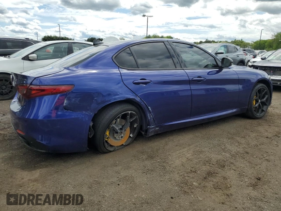 2020 Alfa Romeo Giulia with VIN ZARFANAN6L7633117, listed as a Copart auction lot 56212575 with 57,052 mi miles and Salvage title. Bid and sale history available at DreamBid. Image 3.