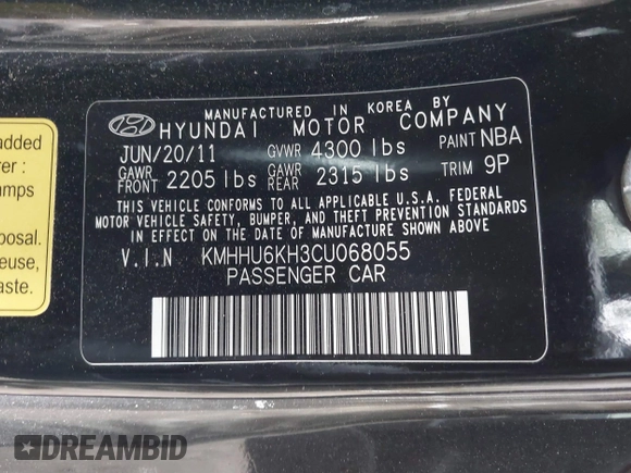 2012 Hyundai Genesis Coupe Grand Touring z VIN KMHHU6KH3CU068055, wystawiony jako IAAI lot #41359683 z przebiegiem 114 423 mil mil oraz . Historia ofert i sprzedaży dostępna na DreamBid. Obrazek 9.