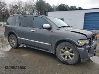 2005 Infiniti QX56 with VIN 5N3AA08A35N802103, listed as a Copart auction lot 44814005 with 343,164 mi miles and Salvage Title. Bid and sale history available at carsss.com. Image 4.