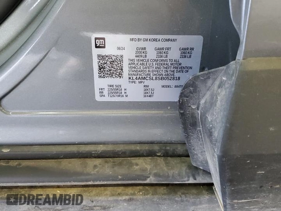 2025 Buick Encore GX Preferred with VIN KL4AMCSL8SB052818, listed as a Copart auction lot 63431465 with 2,200 mi miles and Salvage title. Bid and sale history available at DreamBid. Image 13.