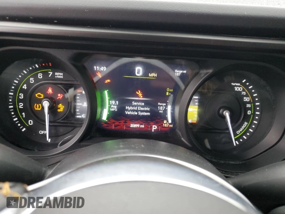 2024 Jeep Wrangler Sahara with VIN 1C4RJXP60RW257385, listed as a Copart auction lot 62984525 with 20,899 mi miles and Salvage title. Bid and sale history available at DreamBid. Image 9.