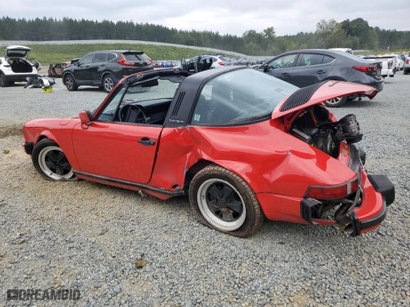 1987 Porsche 911 Carrera with VIN WP0EB0910HS161265, listed as a Copart auction lot 72954914 with 91,287 mi miles and Salvage Title. Bid and sale history available at carsss.com. Image 2.