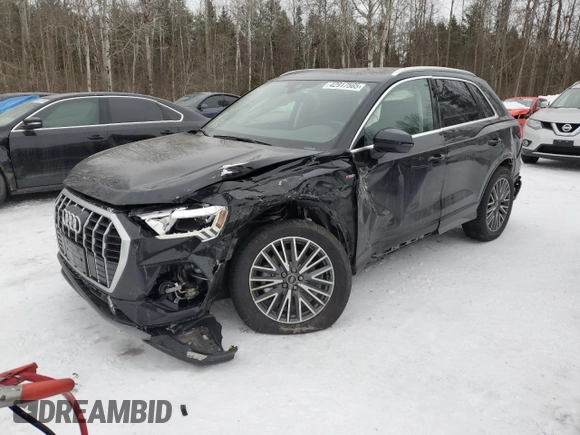 2022 Audi Q3 S line Premium Plus with VIN WA1EECF34N1018555, listed as a Copart auction lot 42917565 with 130,380 mi miles and Salvage title. Bid and sale history available at DreamBid. Image 1.
