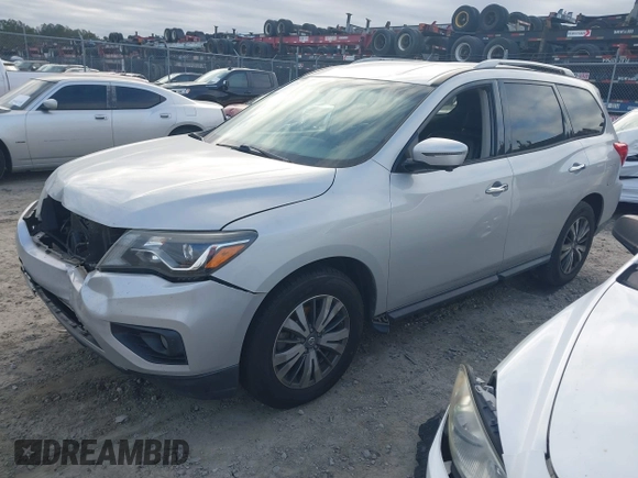 2018 Nissan Pathfinder S with VIN 5N1DR2MN5JC605426, listed as a IAAI auction lot 41142276 with 138,100 mi miles and . Bid and sale history available at DreamBid. Image 2.