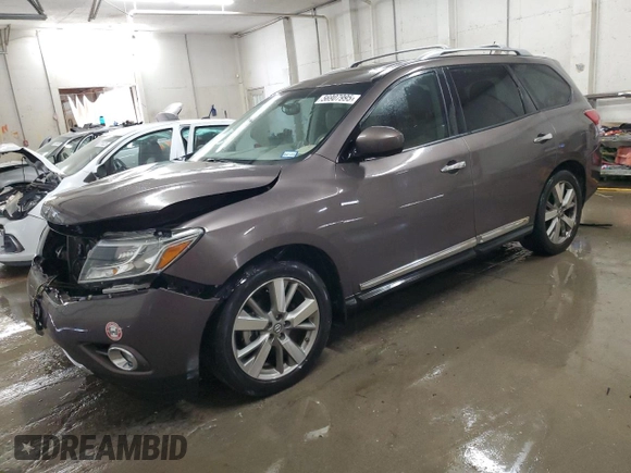 2015 Nissan Pathfinder S with VIN 5N1AR2MN2FC688193, listed as a Copart auction lot 56907995 with 112,624 mi miles and Salvage title. Bid and sale history available at DreamBid. Image 1.
