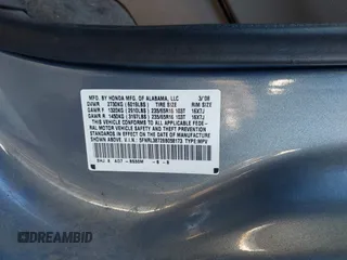 2008 Honda Odyssey EX-L with VIN 5FNRL38728B058173, listed as a IAAI auction lot 38255874 with Not Provided miles and . Bid and sale history available at DreamBid. Image 9.