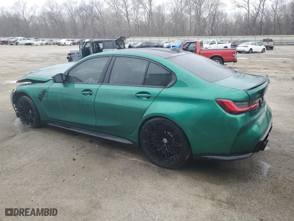 2023 BMW M3 Competition xDrive with VIN WBS43AY0XPFN93269, listed as a Copart auction lot 88986035 with 0 mi miles and Salvage Title. Bid and sale history available at carsss.com. Image 2.