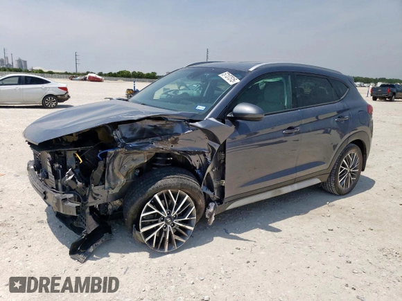 2021 Hyundai Tucson SEL with VIN KM8J33AL0MU296945, listed as a Copart auction lot 57137515 with 54,657 mi miles and Salvage title. Bid and sale history available at DreamBid. Image 1.